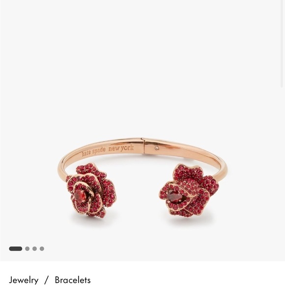 NWT Scarlet Blooms Rose Hinge Cuff - Picture 3 of 9